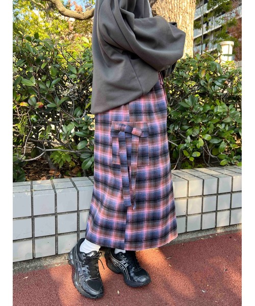 WC（ダブル シー）の「チェックカーゴロングスカート（スカート・レディース・ピンク/グリーン/ブラウン・FREE）」の19枚目の写真