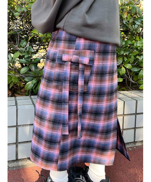 WC（ダブル シー）の「チェックカーゴロングスカート（スカート・レディース・ピンク/グリーン/ブラウン・FREE）」の22枚目の写真