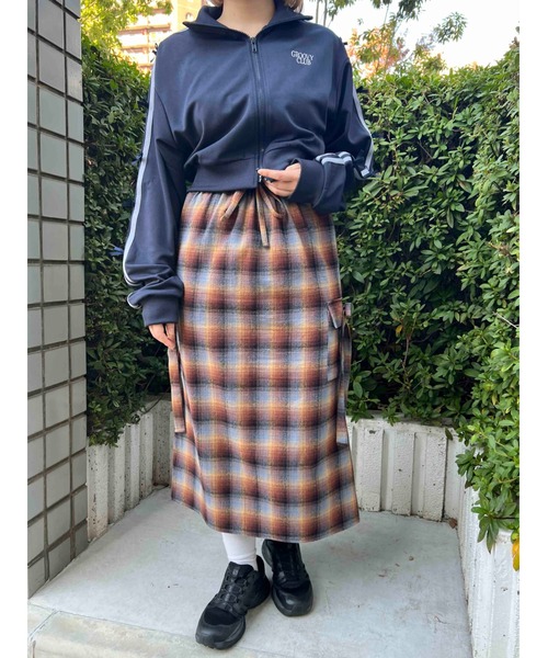 WC（ダブル シー）の「チェックカーゴロングスカート（スカート・レディース・ピンク/グリーン/ブラウン・FREE）」の7枚目の写真