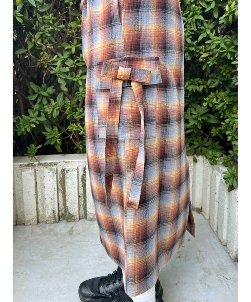 WC（ダブル シー）の「チェックカーゴロングスカート（スカート・レディース・ピンク/グリーン/ブラウン・FREE）」の8枚目の写真