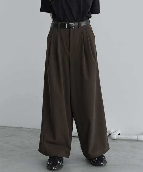 remer ルーズベーシックタックワイドバギーパンツ ネイビー M remer スラックス loose basic tuck wide buggy PT / ルーズ