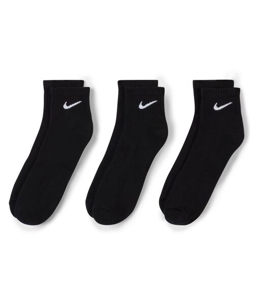 NIKE(ナイキ)の「ナイキ エブリデイ クッション アンクル トレーニングソックス (3足) / Nike Everyday Cushioned Training Ankle Socks (3 Pairs) SX7667-010 Black(ソックス/靴下・メンズ・ブラック・21-23/23-25/25-27/27-29)」の5枚目の写真