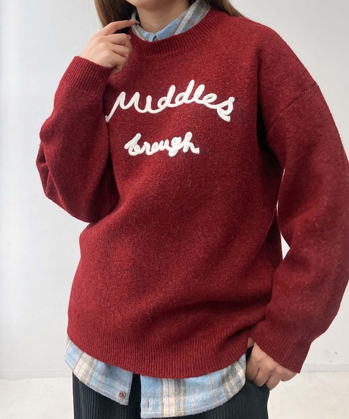 セール】◇チェーンロゴ刺繍ニットプルオーバー（ニット/セーター