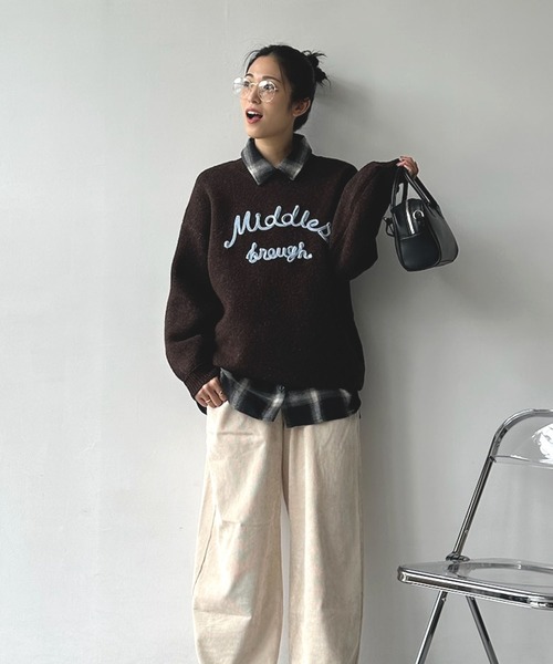 セール】◇チェーンロゴ刺繍ニットプルオーバー（ニット/セーター