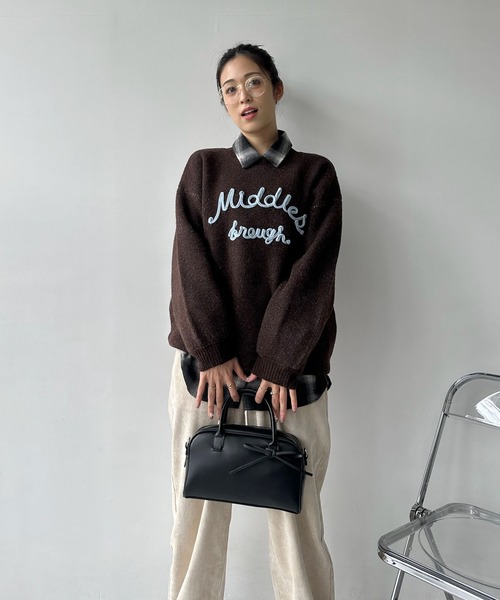 セール】◇チェーンロゴ刺繍ニットプルオーバー（ニット/セーター