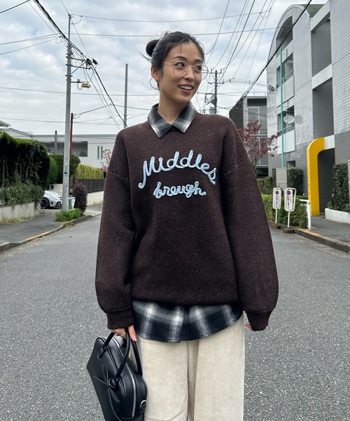 セール】◇チェーンロゴ刺繍ニットプルオーバー（ニット/セーター