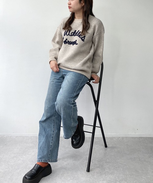 セール】◇チェーンロゴ刺繍ニットプルオーバー（ニット/セーター