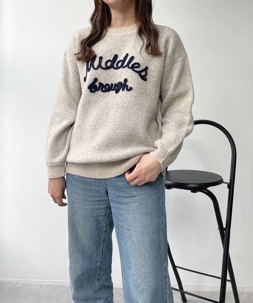 セール】◇チェーンロゴ刺繍ニットプルオーバー（ニット/セーター