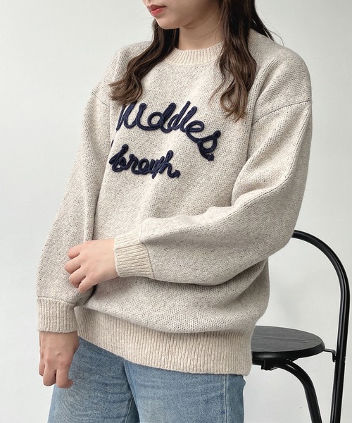 AS KNOW AS plus（アズノゥアズプラス）の「◇チェーンロゴ刺繍ニットプルオーバー（ニット/セーター・レディース・ベージュ系/グレー系/ブラウン系/ネイビー系/レッド系・FREE）」の22枚目の写真