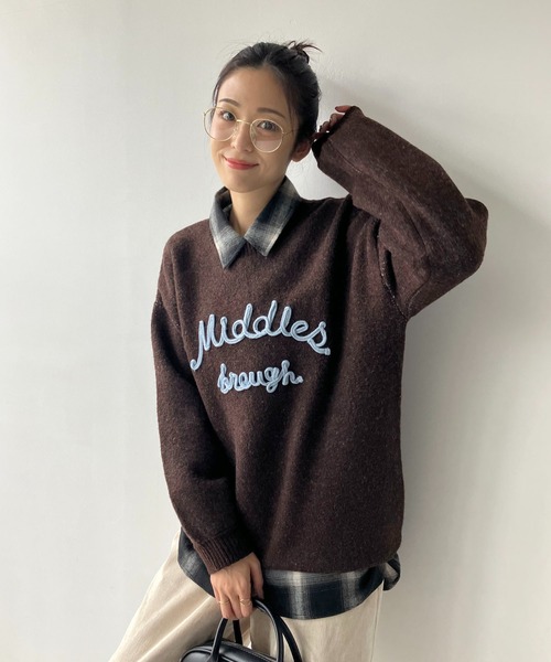 セール】◇チェーンロゴ刺繍ニットプルオーバー（ニット/セーター