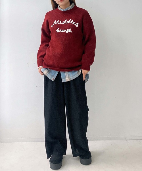 セール】◇チェーンロゴ刺繍ニットプルオーバー（ニット/セーター