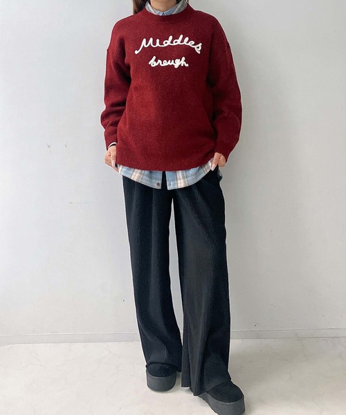 セール】◇チェーンロゴ刺繍ニットプルオーバー（ニット/セーター