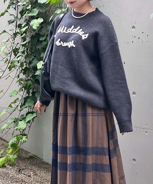 セール】◇チェーンロゴ刺繍ニットプルオーバー（ニット/セーター