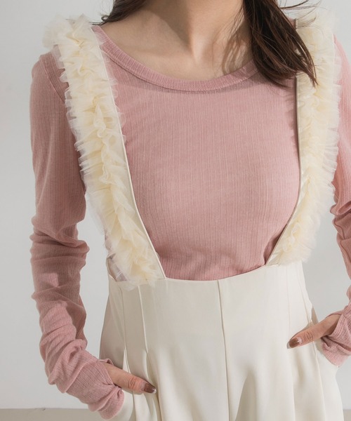 rectangle(レクタングル)の「ハイウエストフリルサスペンダーパンツ【大きいサイズ有】(その他パンツ・レディース・グレー/ブラック/アイボリー・MEDIUM/LARGE/X-LARGE/XX-LARGE)」の10枚目の写真