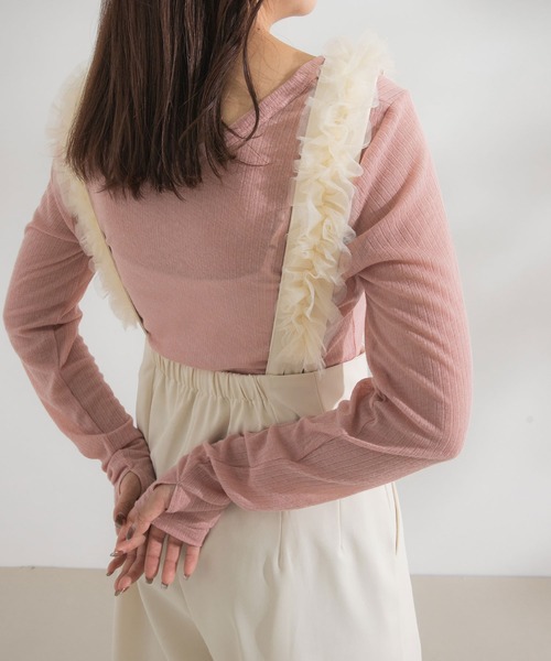 rectangle(レクタングル)の「ハイウエストフリルサスペンダーパンツ【大きいサイズ有】(その他パンツ・レディース・グレー/ブラック/アイボリー・MEDIUM/LARGE/X-LARGE/XX-LARGE)」の11枚目の写真