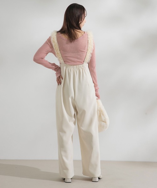 rectangle(レクタングル)の「ハイウエストフリルサスペンダーパンツ【大きいサイズ有】(その他パンツ・レディース・グレー/ブラック/アイボリー・MEDIUM/LARGE/X-LARGE/XX-LARGE)」の12枚目の写真