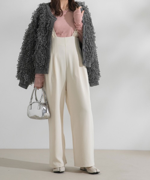 rectangle(レクタングル)の「ハイウエストフリルサスペンダーパンツ【大きいサイズ有】(その他パンツ・レディース・グレー/ブラック/アイボリー・MEDIUM/LARGE/X-LARGE/XX-LARGE)」の13枚目の写真