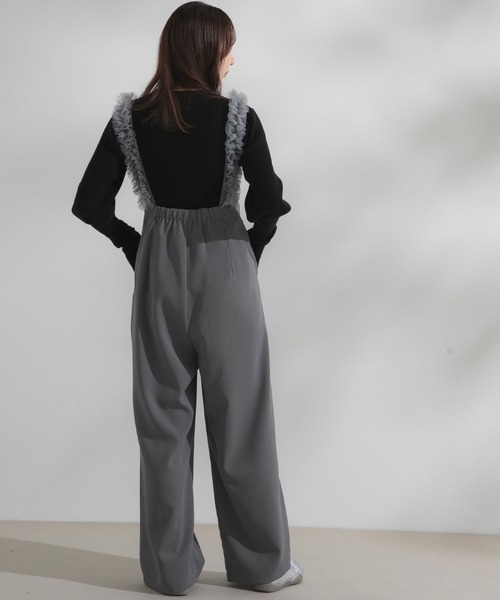 rectangle(レクタングル)の「ハイウエストフリルサスペンダーパンツ【大きいサイズ有】(その他パンツ・レディース・グレー/ブラック/アイボリー・MEDIUM/LARGE/X-LARGE/XX-LARGE)」の15枚目の写真