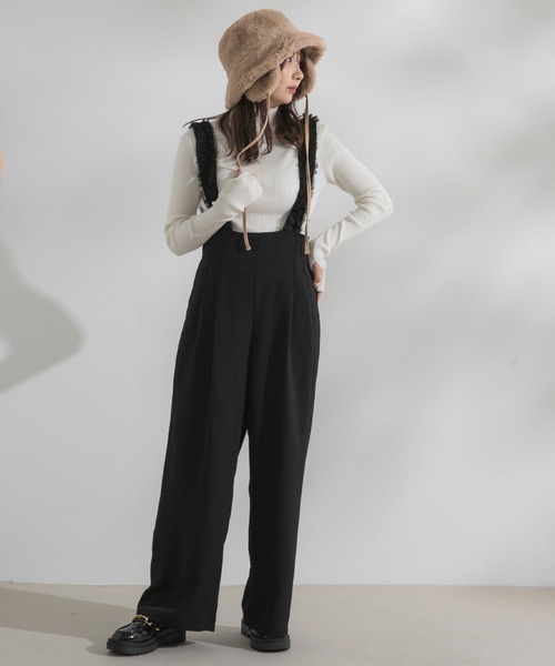 rectangle(レクタングル)の「ハイウエストフリルサスペンダーパンツ【大きいサイズ有】(その他パンツ・レディース・グレー/ブラック/アイボリー・MEDIUM/LARGE/X-LARGE/XX-LARGE)」の9枚目の写真