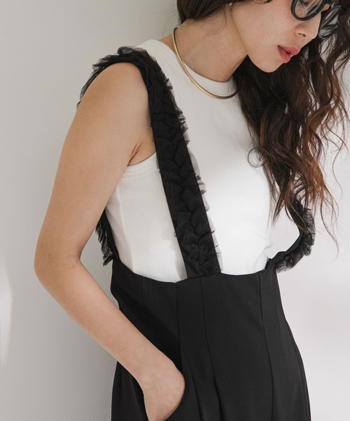 rectangle(レクタングル)の「ハイウエストフリルサスペンダーパンツ【大きいサイズ有】(その他パンツ・レディース・グレー/ブラック/アイボリー・MEDIUM/LARGE/X-LARGE/XX-LARGE)」の22枚目の写真