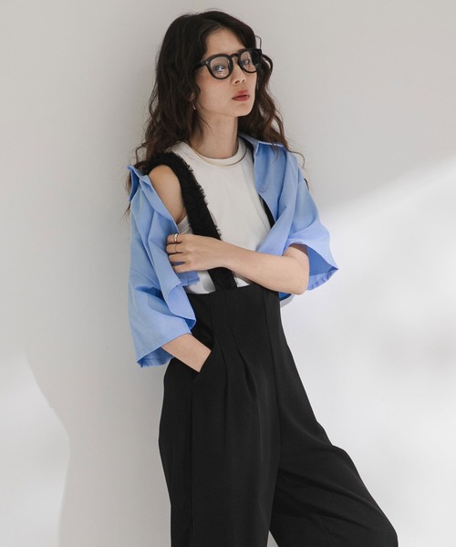 rectangle(レクタングル)の「ハイウエストフリルサスペンダーパンツ【大きいサイズ有】(その他パンツ・レディース・グレー/ブラック/アイボリー・MEDIUM/LARGE/X-LARGE/XX-LARGE)」の20枚目の写真