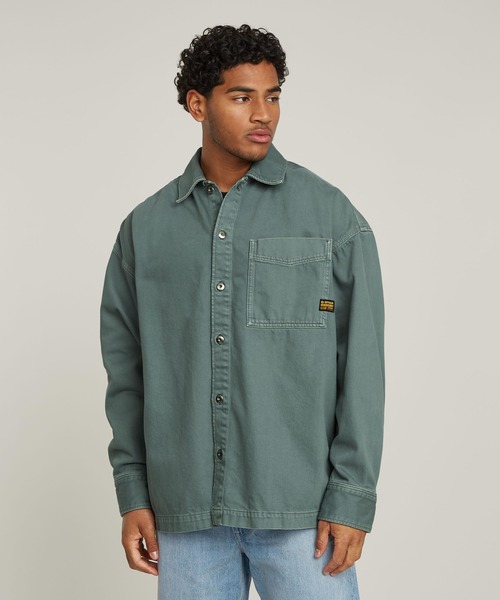 G-STAR(ジースター)の「BOXY FIT SHIRT/オーバーサイズツイルシャツ/シャツジャケット(シャツ/ブラウス・メンズ・グリーン系その他・LARGE/MEDIUM/SMALL/X-LARGE)」の1枚目の写真