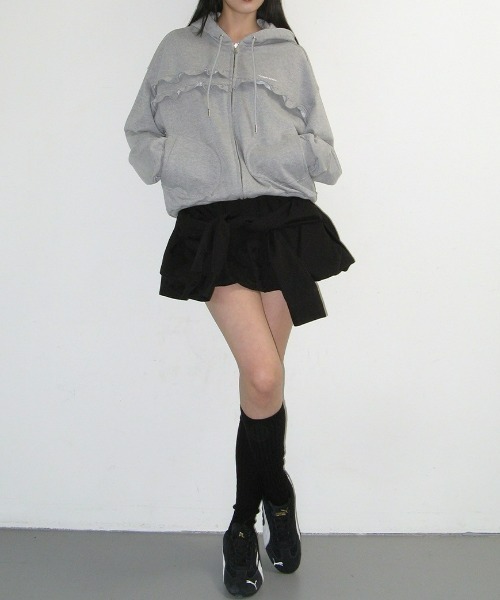 CRANK（クランク）の「【CRANK】FRILL ZIP-UP HOODIE（パーカー）」 - WEAR