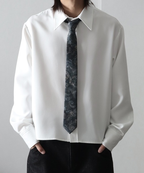 welise(ウェライズ)の「【welise/ウェライズ】リッチドレープスムース ショート長袖シャツ(シャツ/ブラウス・メンズ・ホワイト/ダークネイビー/ブラック系その他/ワイン/ダークグレー/ライトグレー/チャコールグレー・S/M/L)」の2枚目の写真