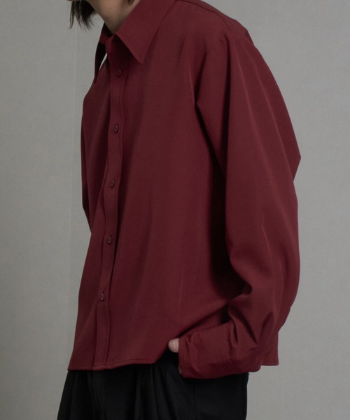 welise(ウェライズ)の「【welise/ウェライズ】リッチドレープスムース ショート長袖シャツ(シャツ/ブラウス・メンズ・ホワイト/ダークネイビー/ブラック系その他/ワイン/ダークグレー/ライトグレー/チャコールグレー・S/M/L)」の7枚目の写真