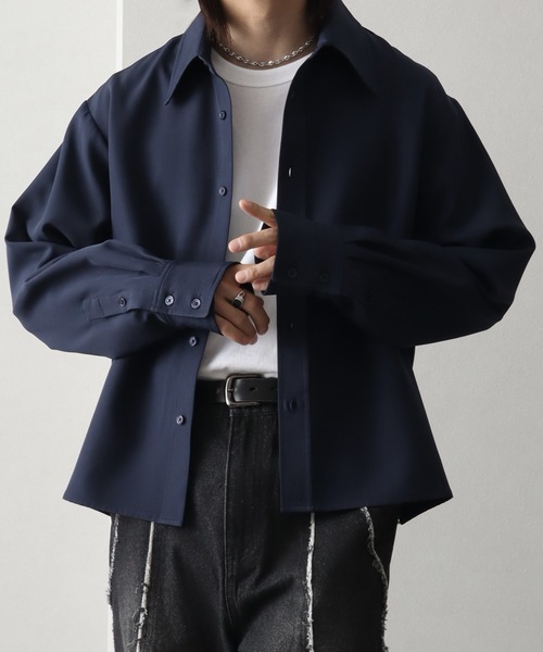 welise(ウェライズ)の「【welise/ウェライズ】リッチドレープスムース ショート長袖シャツ(シャツ/ブラウス・メンズ・ホワイト/ダークネイビー/ブラック系その他/ワイン/ダークグレー/ライトグレー/チャコールグレー・S/M/L)」の6枚目の写真