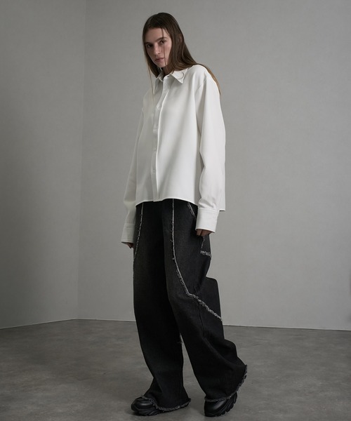 welise(ウェライズ)の「【welise/ウェライズ】リッチドレープスムース ショート長袖シャツ(シャツ/ブラウス・メンズ・ホワイト/ダークネイビー/ブラック系その他/ワイン/ダークグレー/ライトグレー/チャコールグレー・S/M/L)」の12枚目の写真