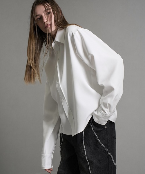 welise(ウェライズ)の「【welise/ウェライズ】リッチドレープスムース ショート長袖シャツ(シャツ/ブラウス・メンズ・ホワイト/ダークネイビー/ブラック系その他/ワイン/ダークグレー/ライトグレー/チャコールグレー・S/M/L)」の11枚目の写真