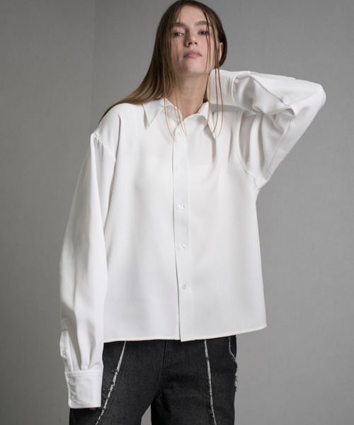 welise(ウェライズ)の「【welise/ウェライズ】リッチドレープスムース ショート長袖シャツ(シャツ/ブラウス・メンズ・ホワイト/ダークネイビー/ブラック系その他/ワイン/ダークグレー/ライトグレー/チャコールグレー・S/M/L)」の10枚目の写真