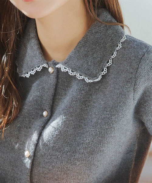 【2024AW】plage Collar カーディガン 襟付き ニット ICE COTTON］ 衿付きニットカーディガン(37712791-2024)｜ファッション