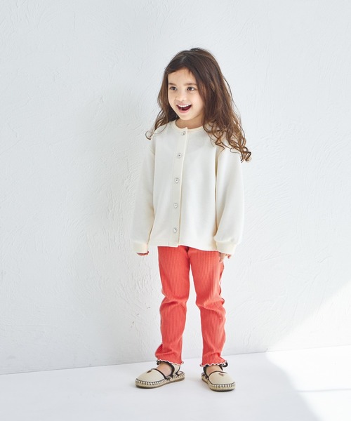 pairmanon（ペアマノン）の「【軽やかスウェット】裏毛 ハートボタン 長袖 カーディガン（カーディガン/ボレロ・キッズ・ベージュ/ブラック/アイボリー・150/110/130/90/140/120/100）」の7枚目の写真