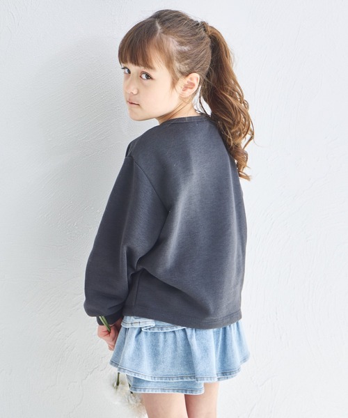 pairmanon（ペアマノン）の「【軽やかスウェット】裏毛 ハートボタン 長袖 カーディガン（カーディガン/ボレロ・キッズ・ベージュ/ブラック/アイボリー・150/110/130/90/140/120/100）」の12枚目の写真