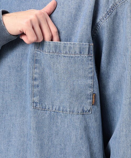 Purple&Yellow（パープルアンドイエロー）の「デニムクルーネックプルオーバー（Tシャツ/カットソー・メンズ・ブラック/ケミカルウォッシュ・LARGE/MEDIUM/SMALL）」の15枚目の写真