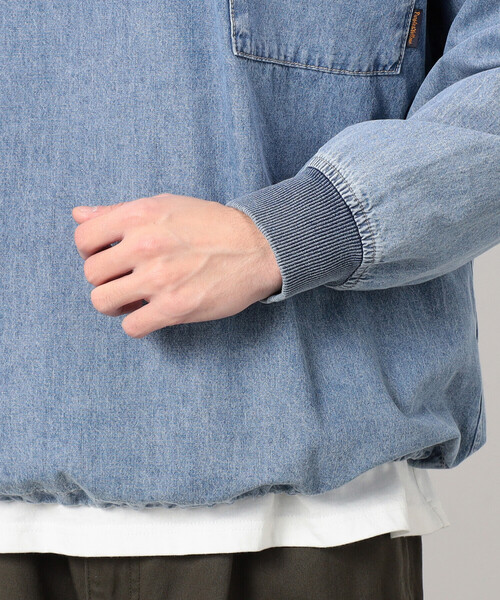 Purple&Yellow（パープルアンドイエロー）の「デニムクルーネックプルオーバー（Tシャツ/カットソー・メンズ・ブラック/ケミカルウォッシュ・LARGE/MEDIUM/SMALL）」の16枚目の写真