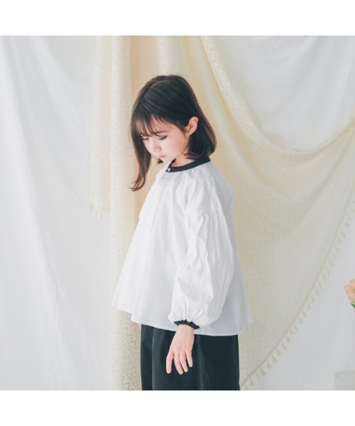 NHT（エヌエイチティー）の「エヌエイチティー 配色ギャザーブラウス（シャツ/ブラウス・キッズ・ラベンダー/アイボリー/ブラック・120cm/130cm/140cm/150cm/160cm/110cm）」の19枚目の写真