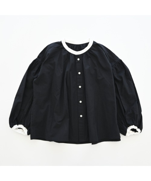 NHT（エヌエイチティー）の「エヌエイチティー 配色ギャザーブラウス（シャツ/ブラウス・キッズ・ラベンダー/アイボリー/ブラック・120cm/130cm/140cm/150cm/160cm/110cm）」の10枚目の写真