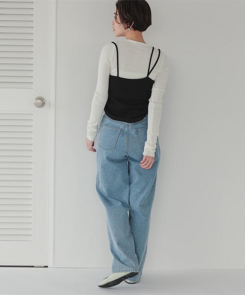 titivate(ティティベイト)の「アシメレイヤードキャミソールセットトップス(Tシャツ/カットソー・レディース・ブルー/ブラック/グレー・FREE)」の5枚目の写真