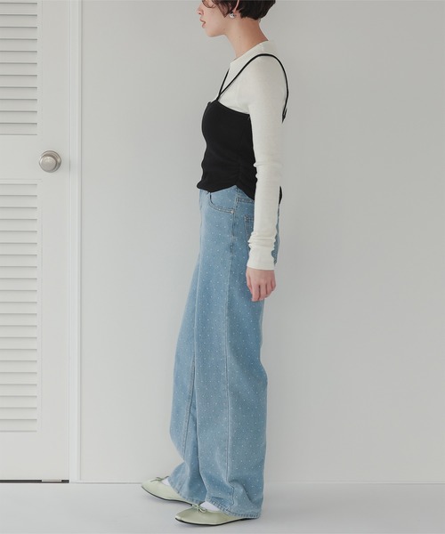 titivate(ティティベイト)の「アシメレイヤードキャミソールセットトップス(Tシャツ/カットソー・レディース・ブルー/ブラック/グレー・FREE)」の6枚目の写真