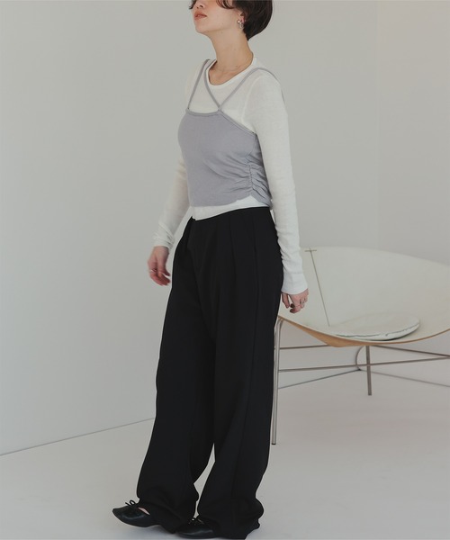titivate(ティティベイト)の「アシメレイヤードキャミソールセットトップス(Tシャツ/カットソー・レディース・ブルー/ブラック/グレー・FREE)」の13枚目の写真