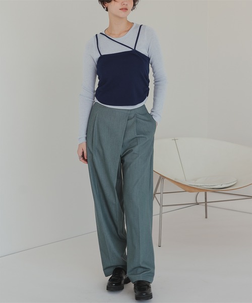 titivate(ティティベイト)の「アシメレイヤードキャミソールセットトップス(Tシャツ/カットソー・レディース・ブルー/ブラック/グレー・FREE)」の17枚目の写真