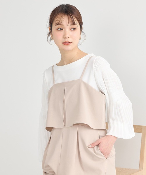 earth music&ecology（アースミュージックアンドエコロジー）の「デザインキャミサロペット（サロペット/オーバーオール・レディース・ミント/ベージュ/ブラック・FREE）」の19枚目の写真