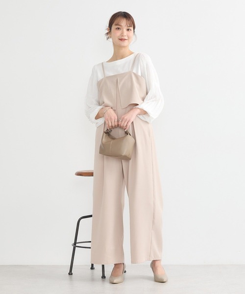 earth music&ecology（アースミュージックアンドエコロジー）の「デザインキャミサロペット（サロペット/オーバーオール・レディース・ミント/ベージュ/ブラック・FREE）」の20枚目の写真