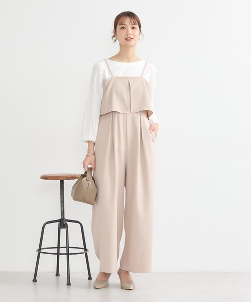 earth music&ecology（アースミュージックアンドエコロジー）の「デザインキャミサロペット（サロペット/オーバーオール・レディース・ミント/ベージュ/ブラック・FREE）」の21枚目の写真