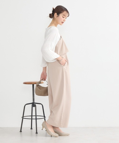 earth music&ecology（アースミュージックアンドエコロジー）の「デザインキャミサロペット（サロペット/オーバーオール・レディース・ミント/ベージュ/ブラック・FREE）」の22枚目の写真