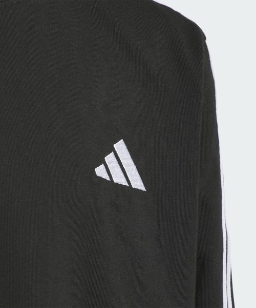 adidas（アディダス）の「エッセンシャルズ プラス レギュラーフィット スリーストライプス 長袖Tシャツ キッズ / ロンT / アディダス adidas（Tシャツ/カットソー・キッズ・ブラック・120/110/160/150/140/130）」の5枚目の写真