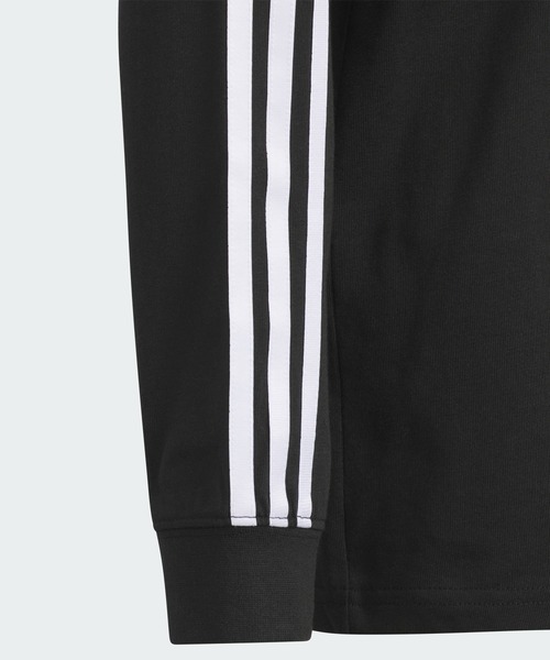 adidas（アディダス）の「エッセンシャルズ プラス レギュラーフィット スリーストライプス 長袖Tシャツ キッズ / ロンT / アディダス adidas（Tシャツ/カットソー・キッズ・ブラック・120/110/160/150/140/130）」の3枚目の写真